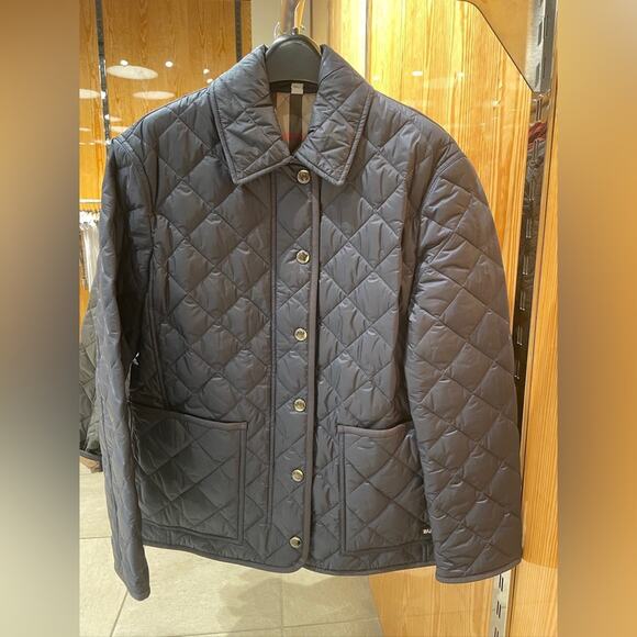 Burberry Quilted Nylon Jacket Navy Blue Large - Picture 2 of 10